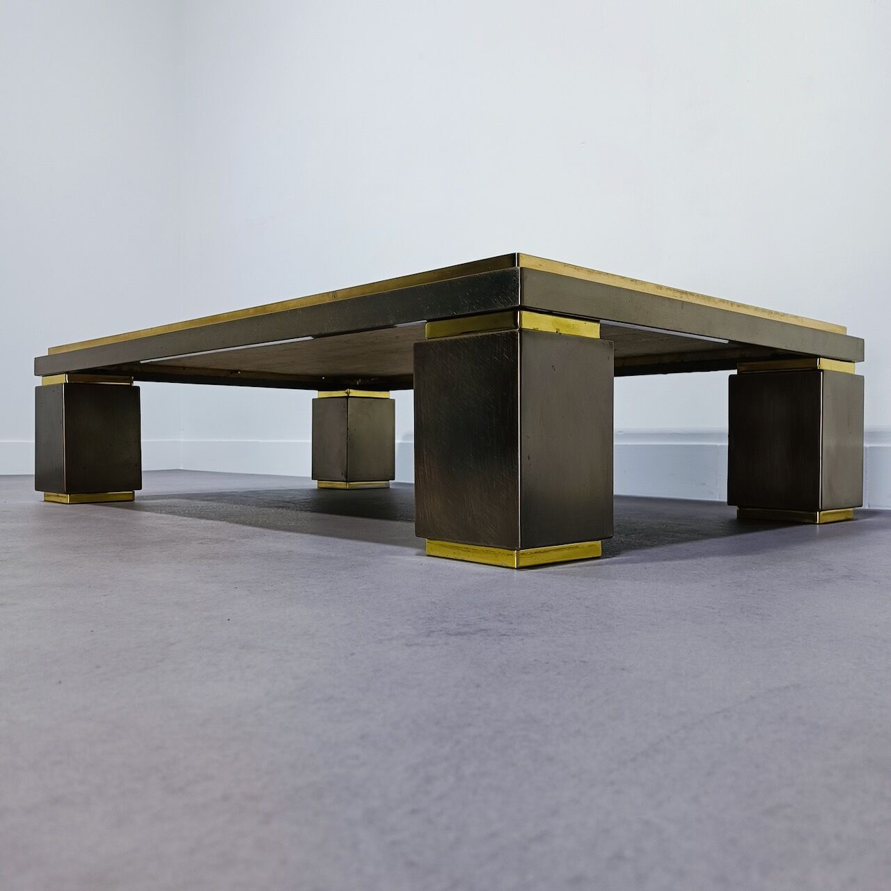 Table basse belgo chrom dewulf travertin