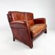 Vintage Thick Leather 2 Seat Sofa, 1980s