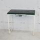 Tubular steel console, black glass tray, circa 1950