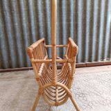 Vintage rattan wicker magazine rack