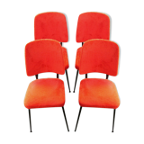Set of 4 chairs seventies orange