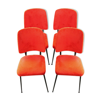 Set of 4 chairs seventies orange