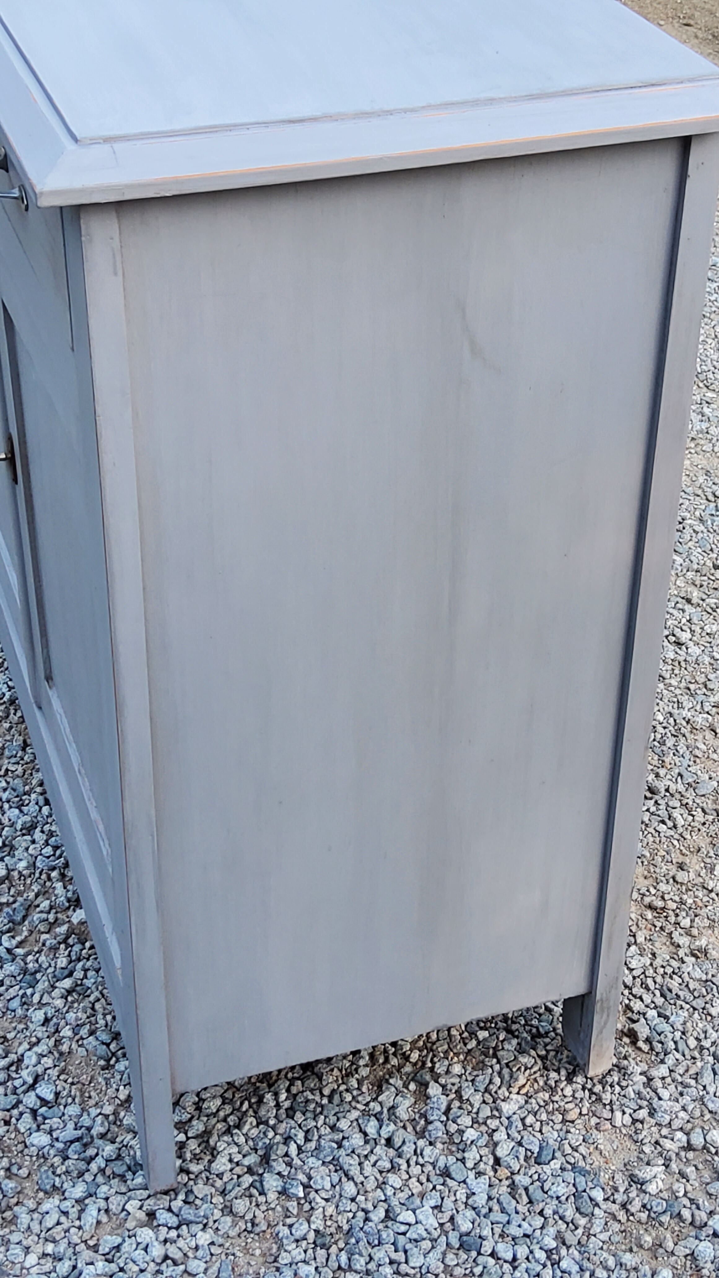 Old Parisian buffet 2 doors 2 drawers patina gray
