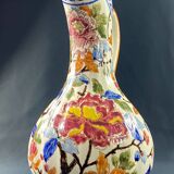 Large Gien earthenware ewer pitcher with Peonies decor