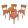 Set of 4 chairs 1950s, beechwood and leatherette