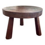 Vintage solid wood low tripod stool
