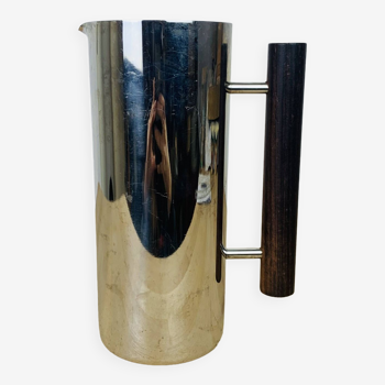 Scandinavian pitcher by Guy Degrenne stainless steel and wood
