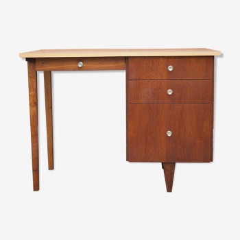 Vintage 70s desk, wood and formica desk