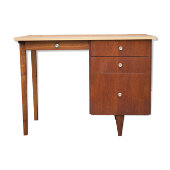 Vintage 70s desk, wood and formica desk