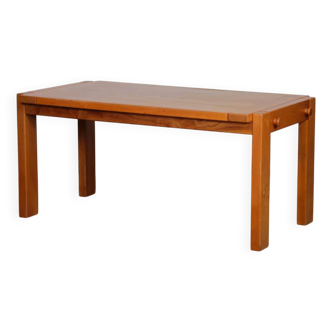 Table de repas en orme massif pour Maison Regain, 1980