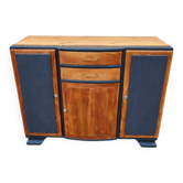 Mado buffet in grey-orange and wood from the 1950s, completely restored.