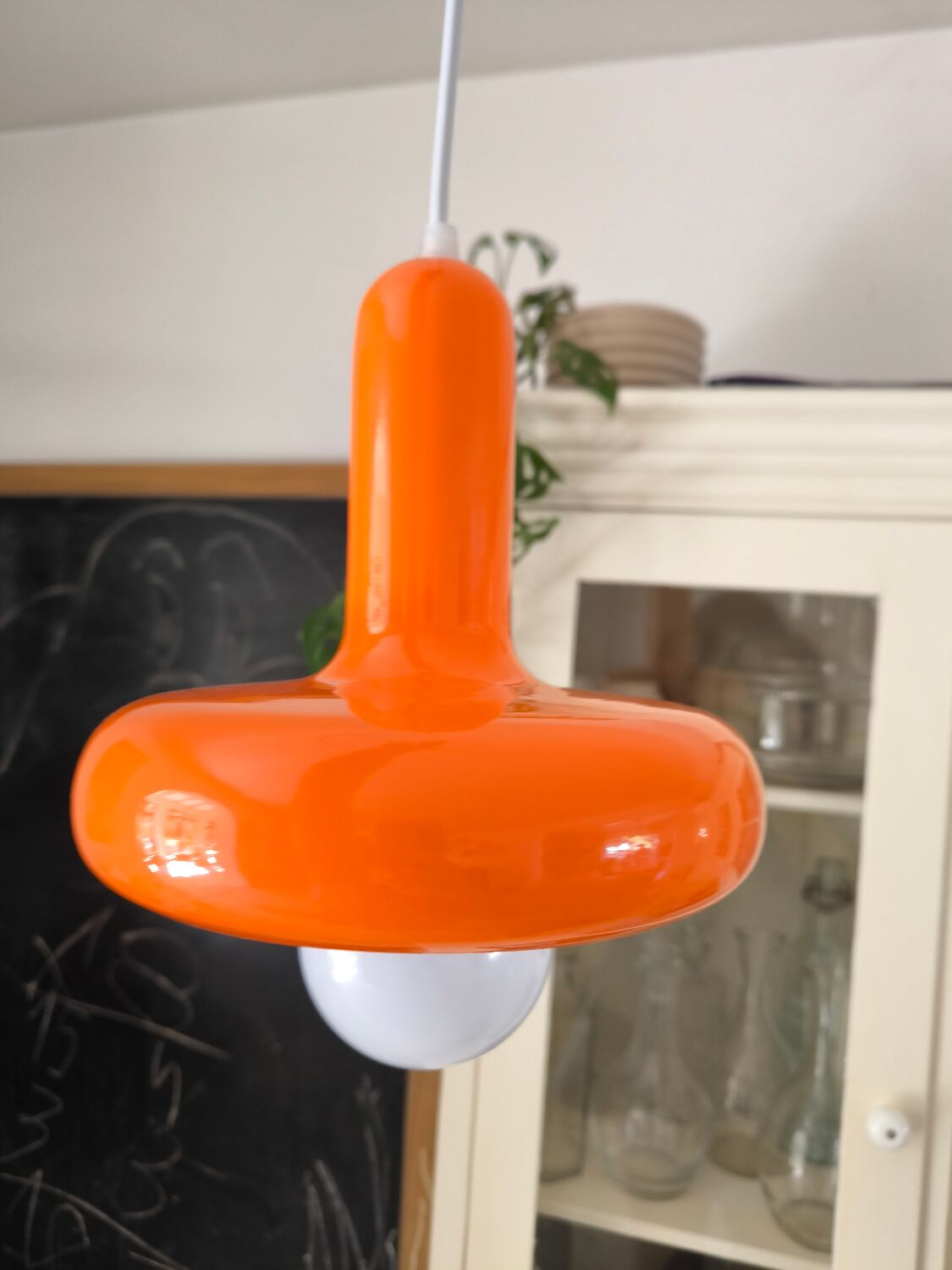 Orange ceiling pendant light