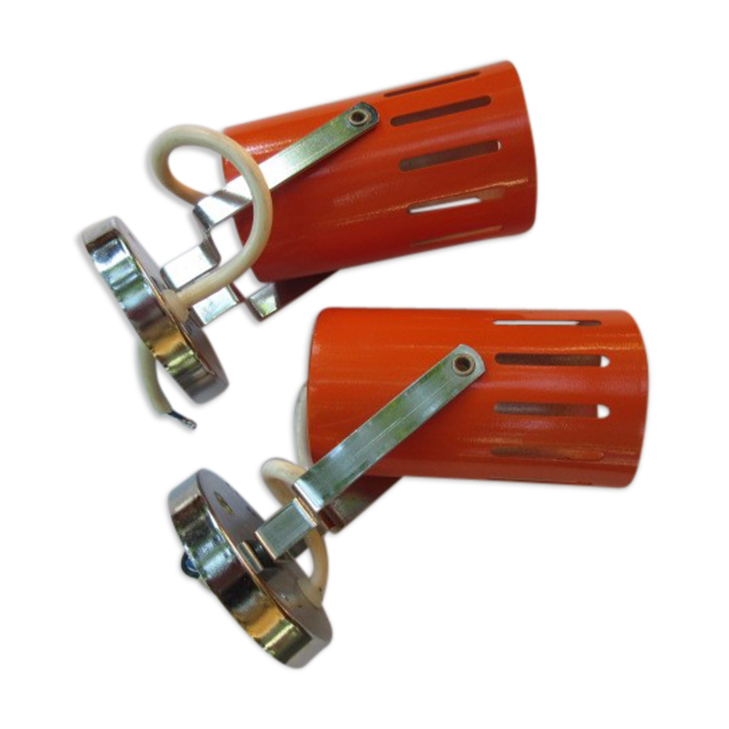 Pair of wall lamps orange