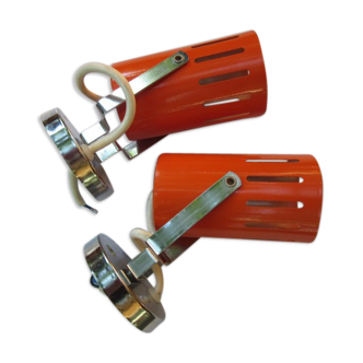 Pair of wall lamps orange