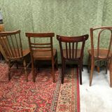 4 vintage mismatched bistro chairs
