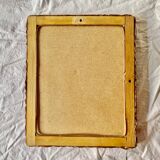 Vintage rectangular woven rattan wall mirror