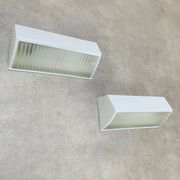 Pair of Holophane Prismopal wall lights, 1950s design.