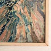 Tableau Peinture Expressionniste Impasto Marine Mer Rivière  Deloison
