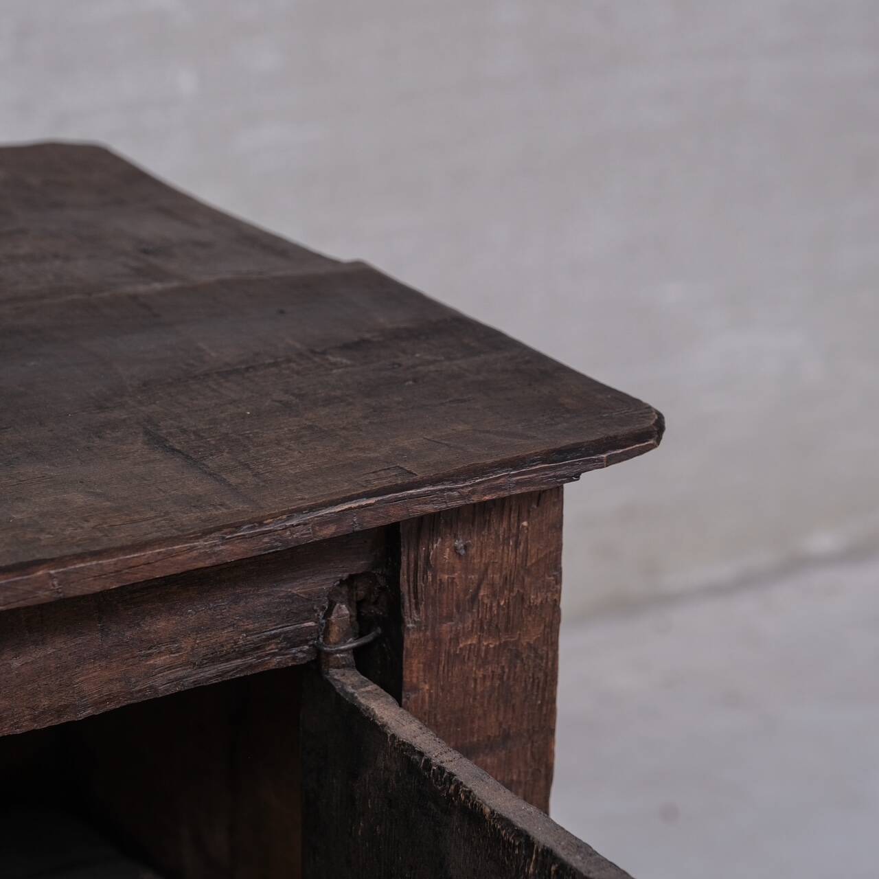 Antique Primitive Wooden Side Cabinet or Console