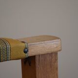 Pair of Art Deco armchairs in oak and fabric, Danish cabinetmaker, 1940s