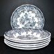 Series of 6 plates in Lunéville earthenware decoration English country - picnic in the countryside