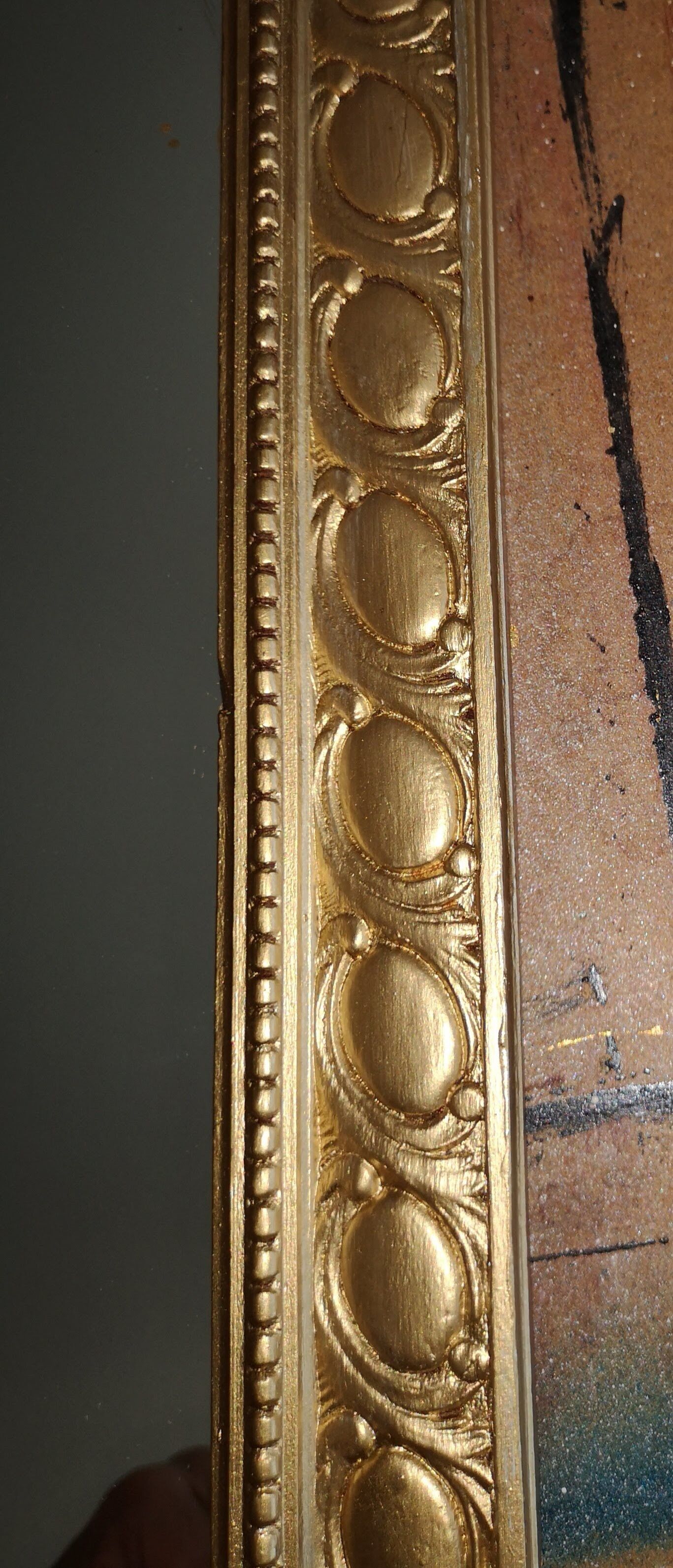 Miroir cadre bois doré 56 x 45 cm
