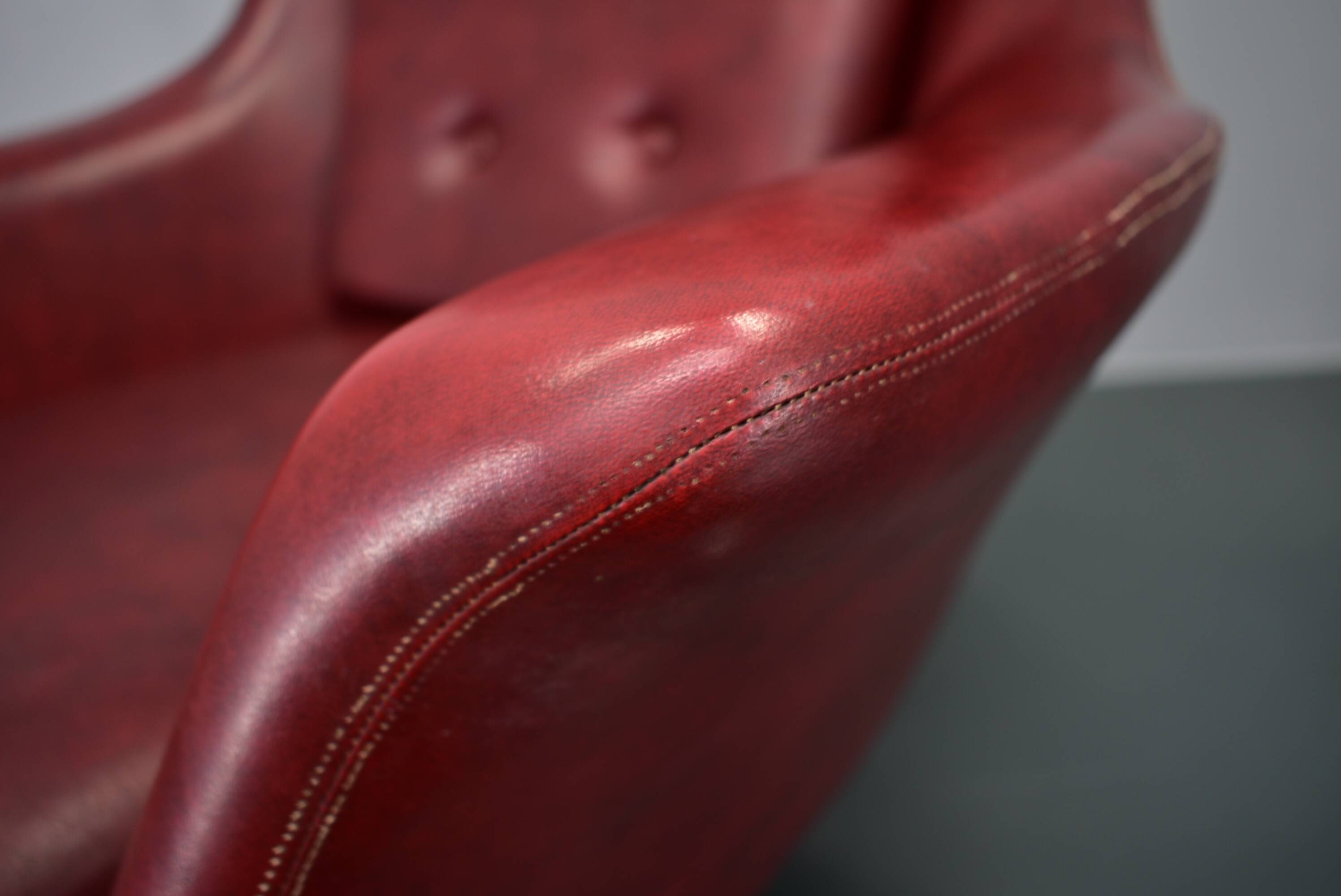 Leather swivel armchair from Up Závody , 1960s