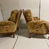 Paire de fauteuils bergère Louis XV