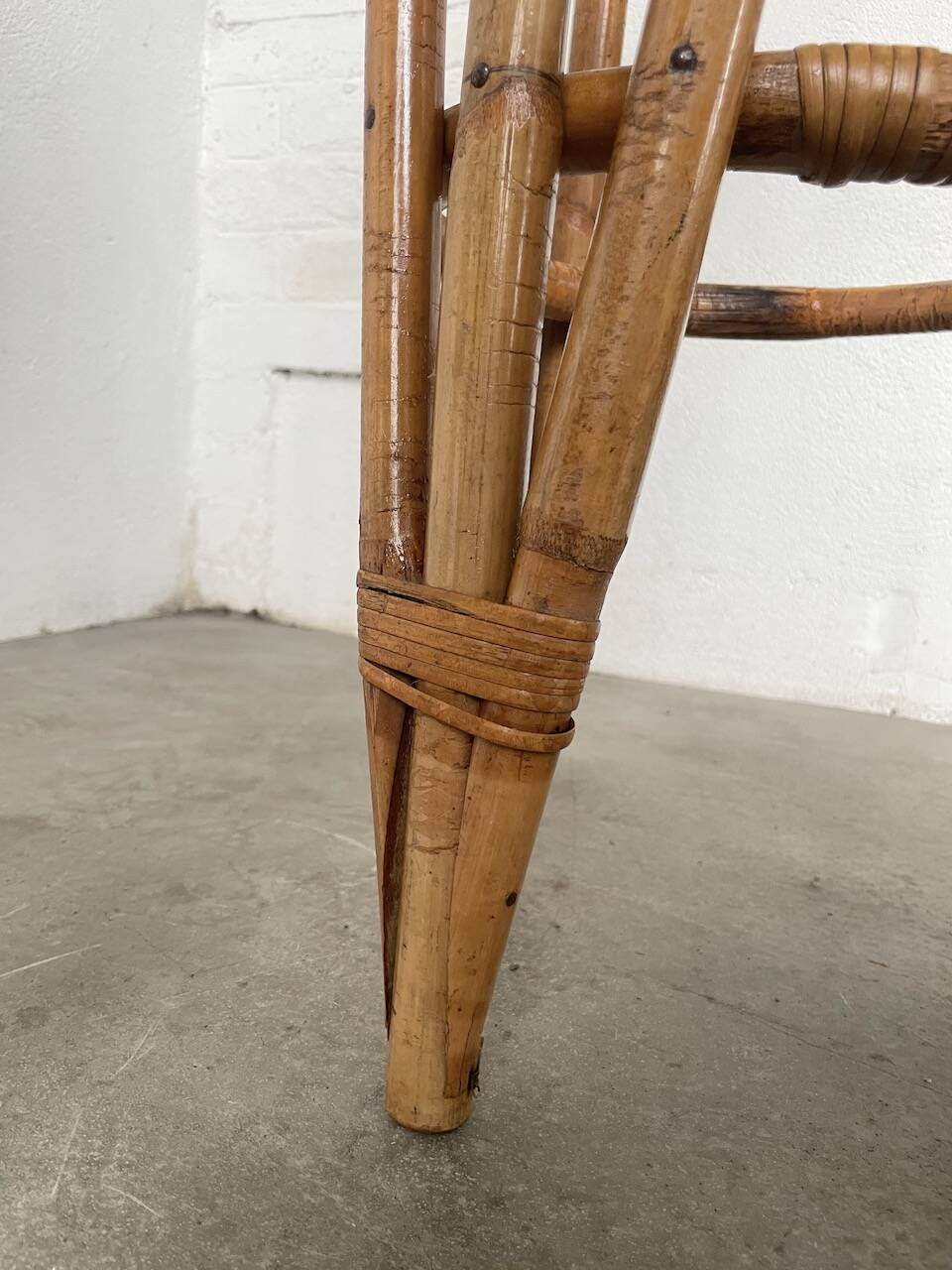 Pair of high rattan stools