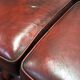 Red leather Chesterfield sofa - 70s