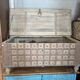 Authentic antique chest/trunk from Rajasthan, hammered metal and teak