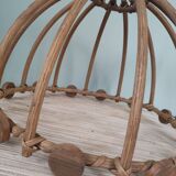 Wooden and wicker lampshade