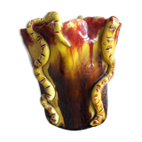 Vintage vase signed with a snake decoration