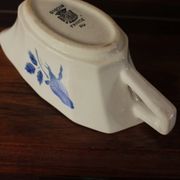 Blue rose sauce boat Digoin Sarreguemines