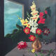 "Bouquet in a vase" oil on canvas still life by Robert Antoine
