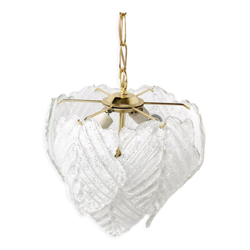 Vintage murano leaf chandelier, 1970s