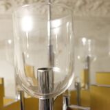 Sciolari brass and glass 8 arm chandelier, 1970s