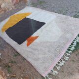 Traditional Berber rug in natural wool 3x2 m