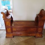 Antique trunk bench - Louis Philippe style - trunk seat - solid wood