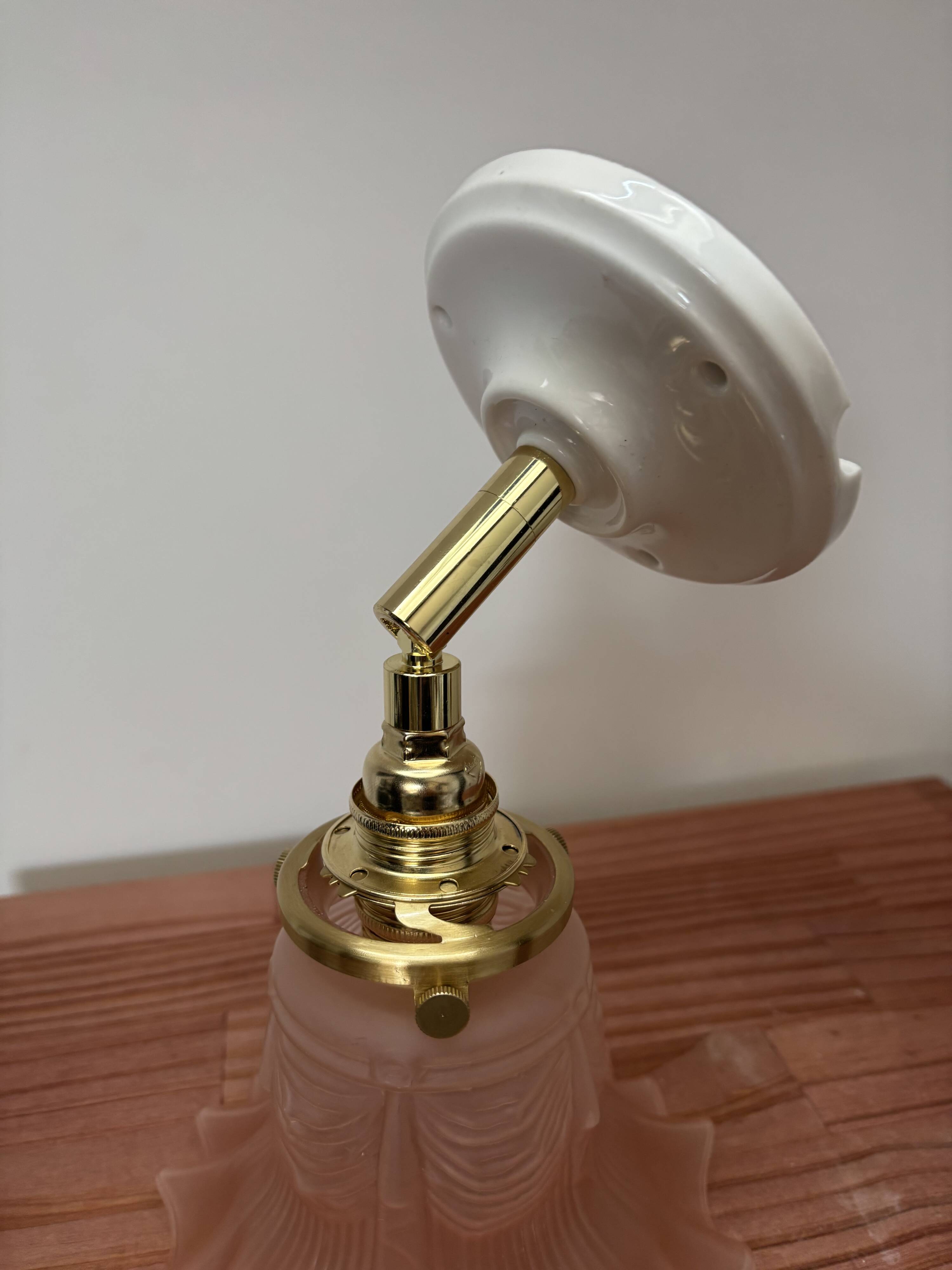 Gold and pink wall light