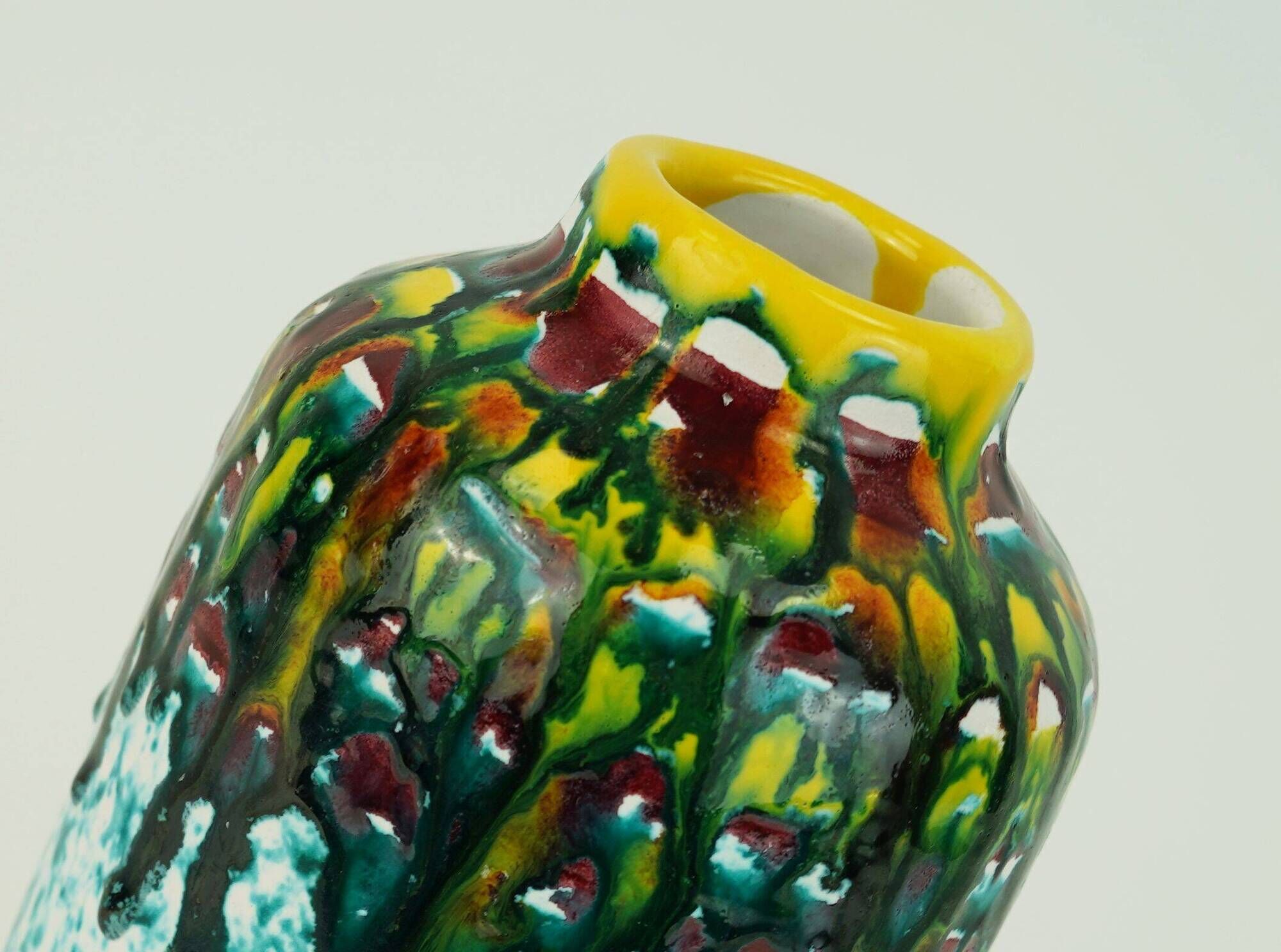keramia iparművész budapest VASE - colorful drip glaze - hungarian ceramics