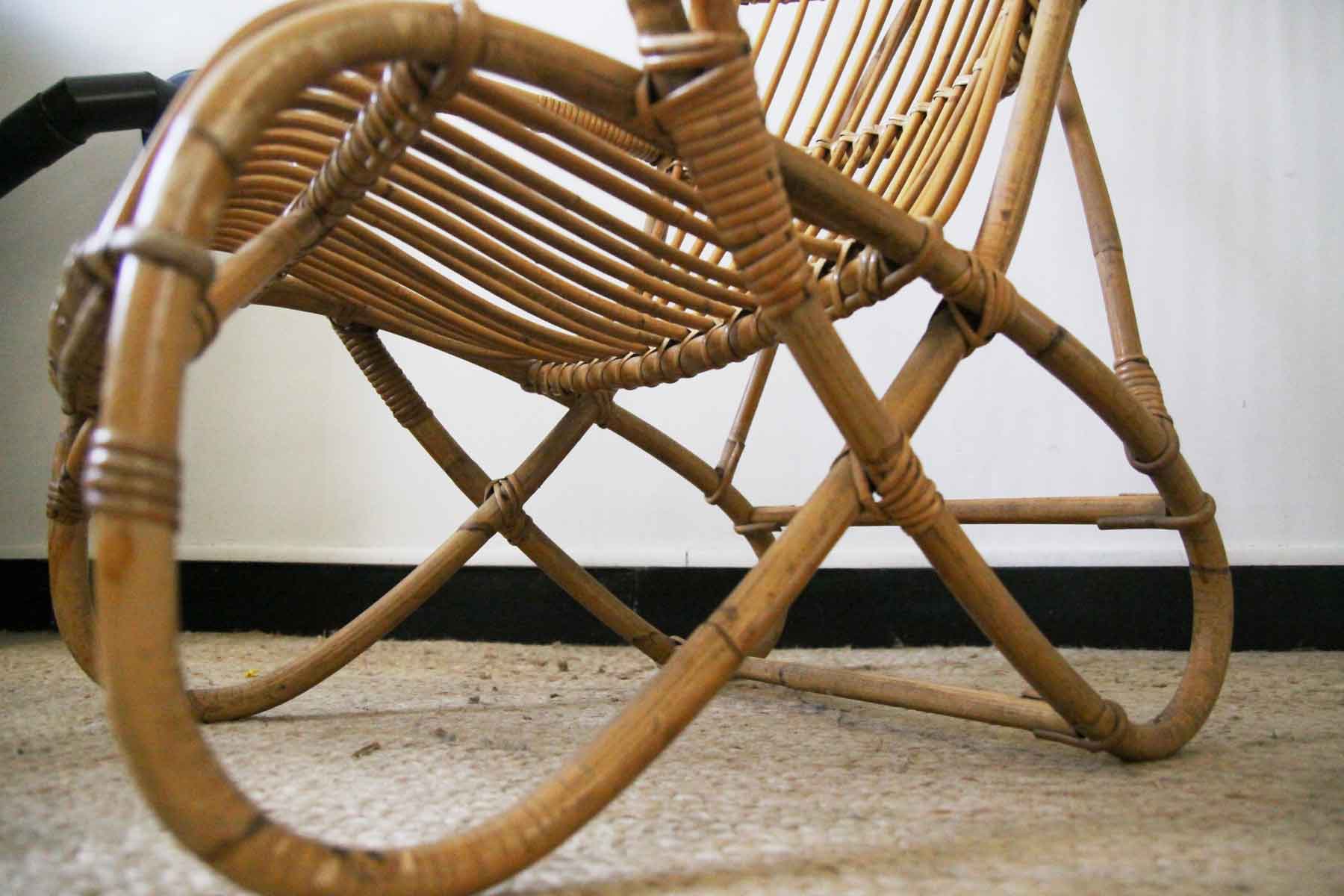 Vintage rattan armchair