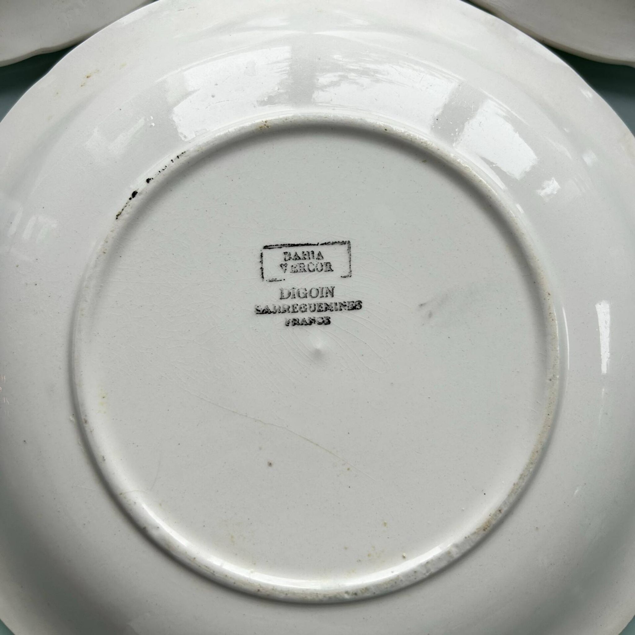 Trio d’assiettes palmes Digoin