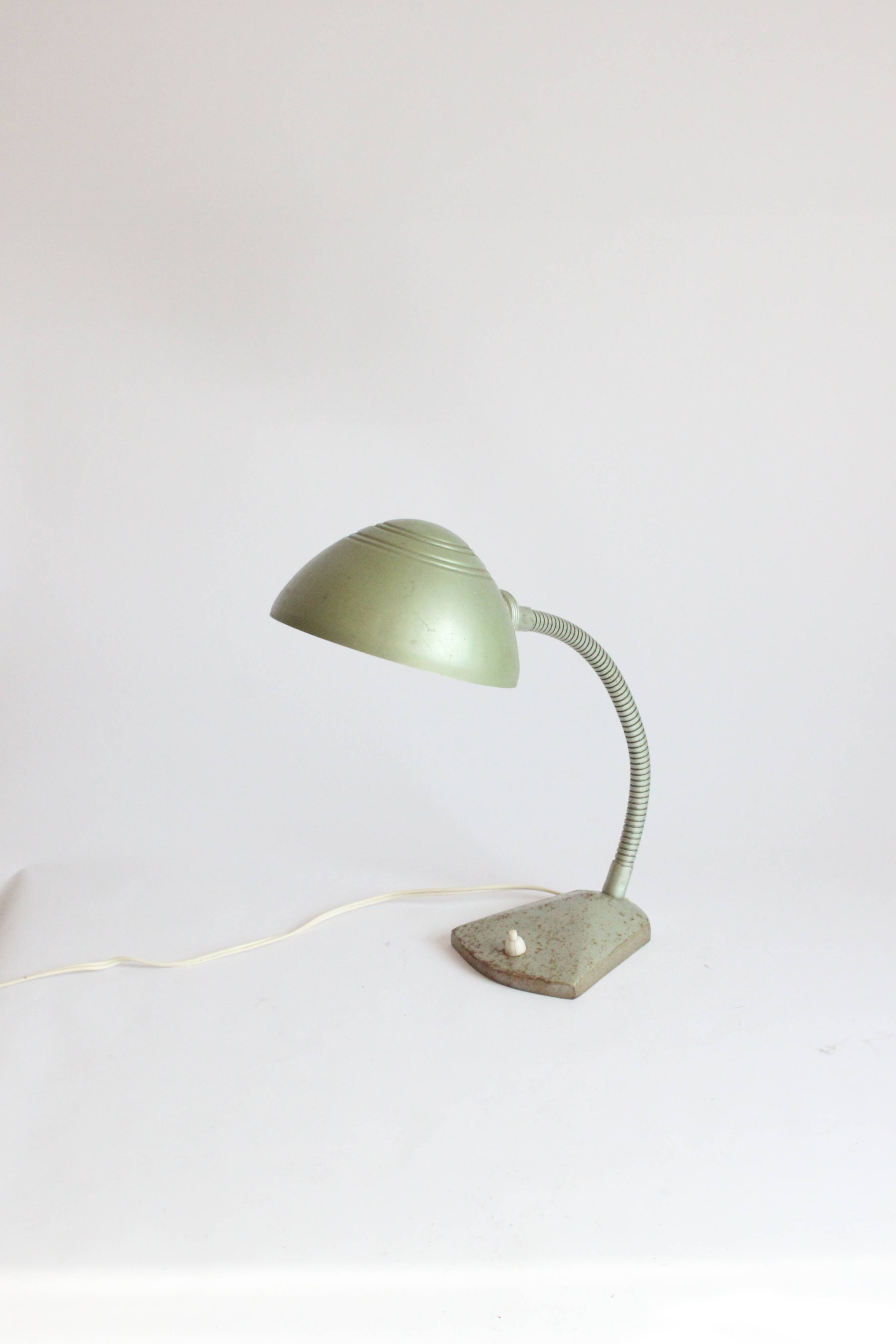Art deco Gooseneck Desk Lamp By Erpé, Belgium 1930S