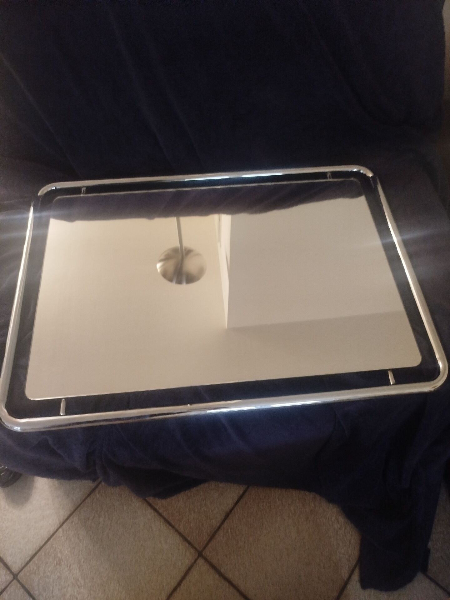 Italian space age wall mirror from the 60s/70s – tubular chrome –