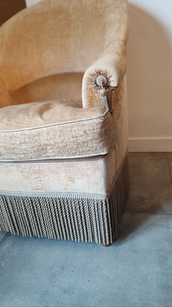 Fauteuil crapaud en velours