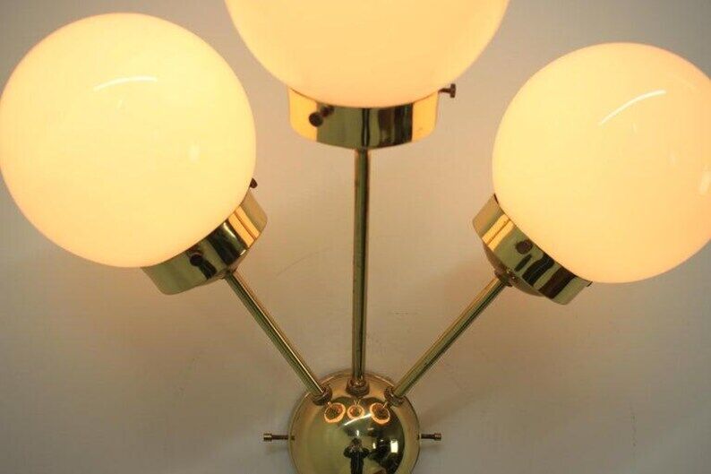 Space age sputnik brass wall lamps, 1970s, more pieces available