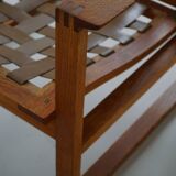 Børge Mogensen, a pair of BM2256 lounge chairs in oak and jute, Denmark, 1960s.