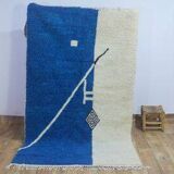 Handmade blue and white rug (soft) 200x150