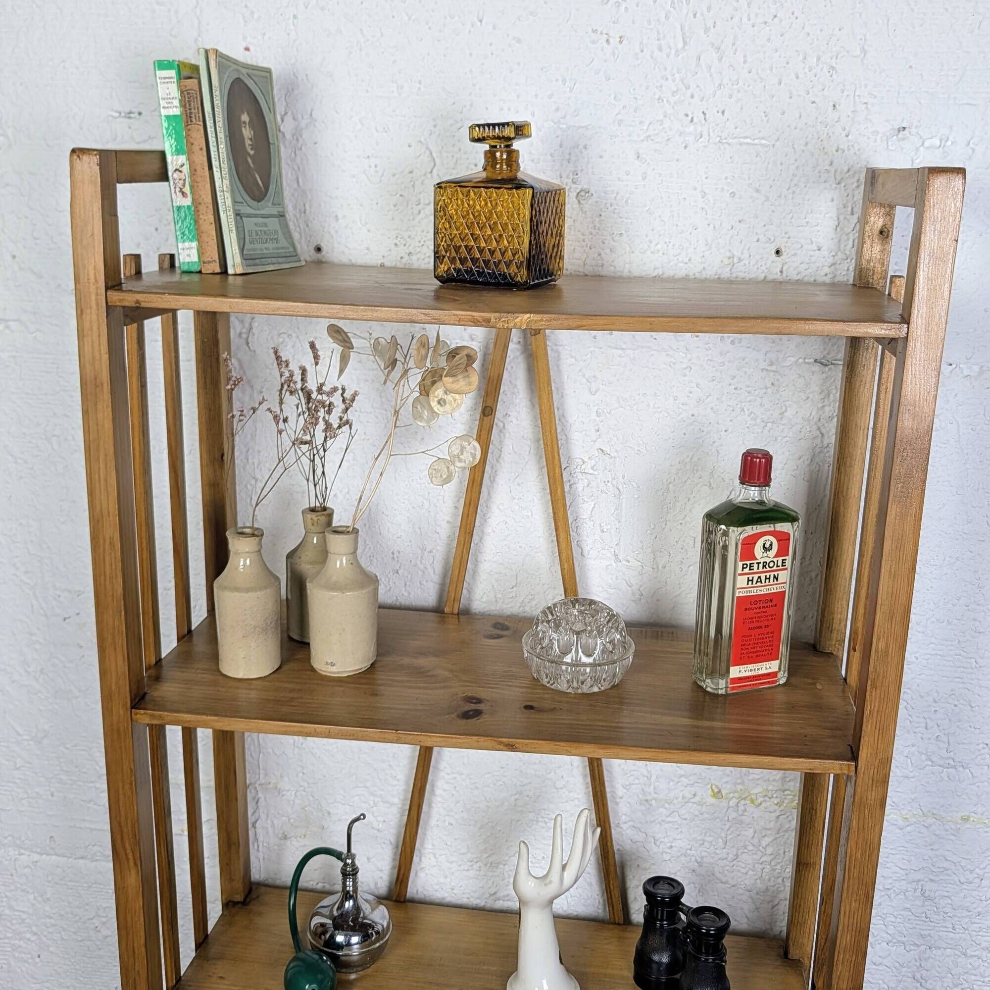 Étagère vintage en bois à 5 niveaux